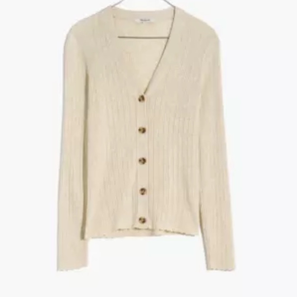 Madewell Pointelle ribbed cardigan